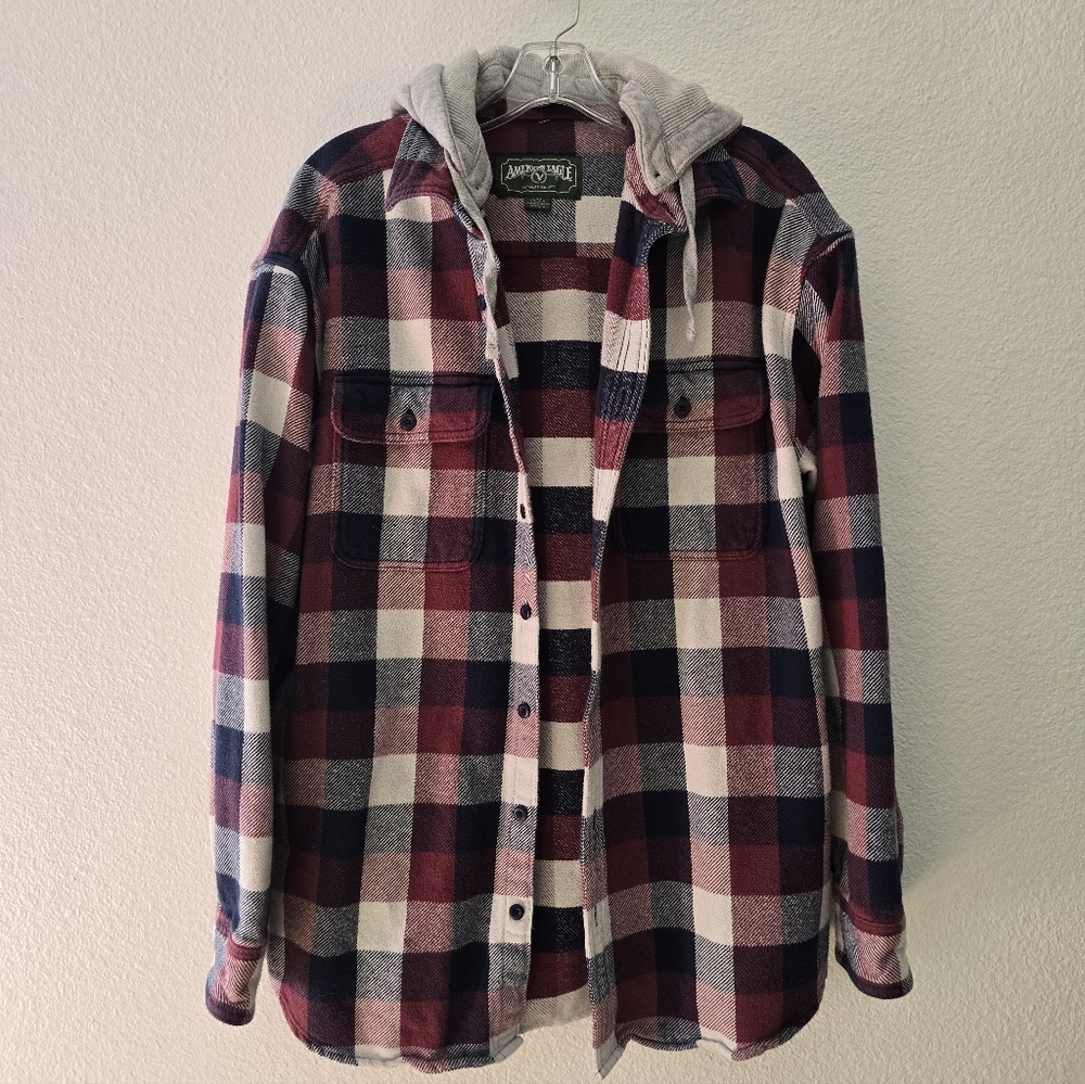 American Eagle Plaid Flannel Shacket